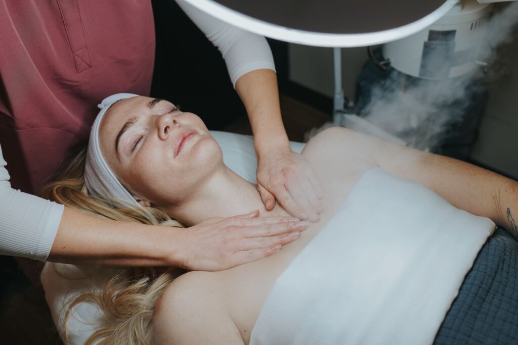 Relaxing Altitude Facial treatment in Bozeman Montana, perfect for your post-ski season skin Recovery.