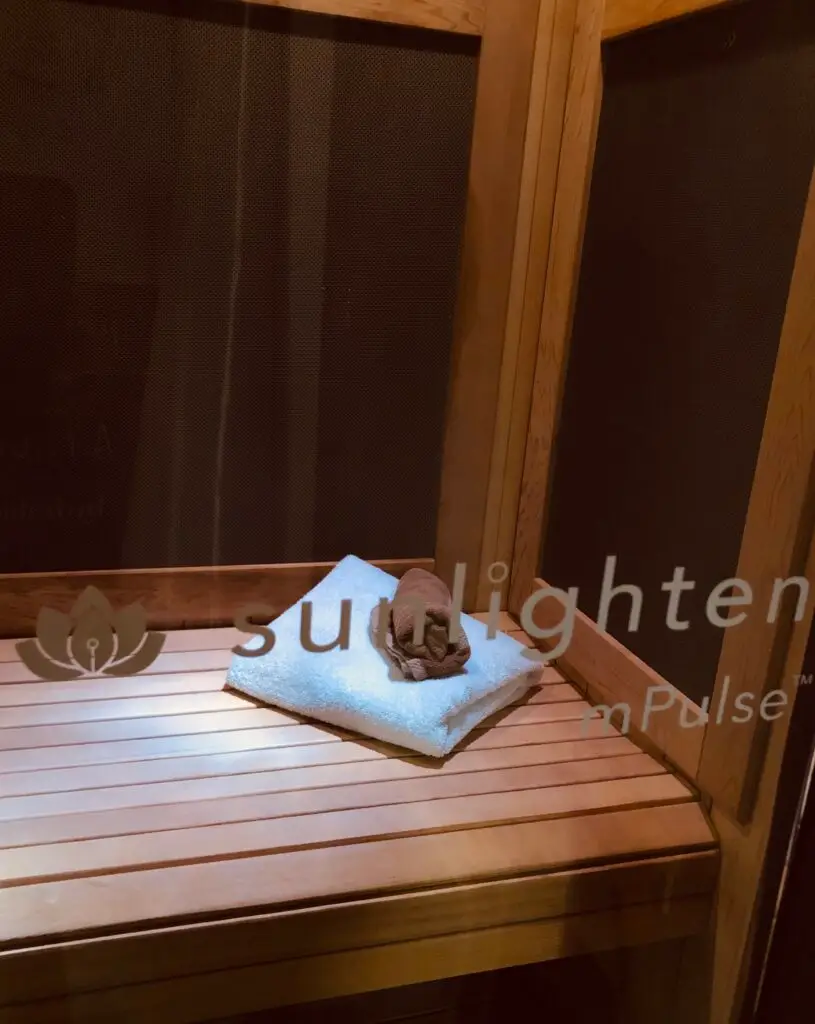 Private infrared sauna interior at Instinct Holistic Medical Spa Bozeman Montana